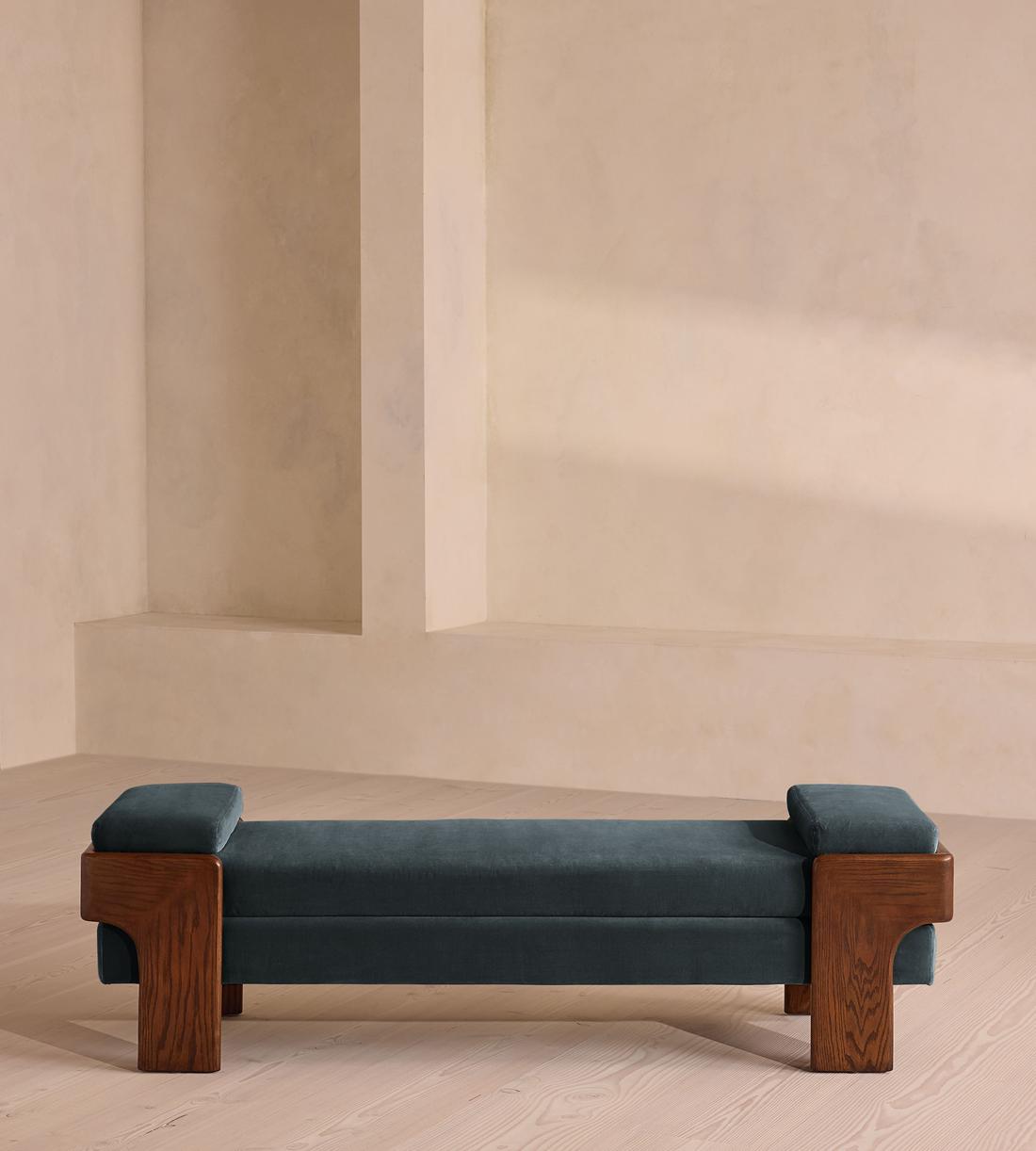 Marcia Bench - Grey Blue Velvet - Listing - Image 2