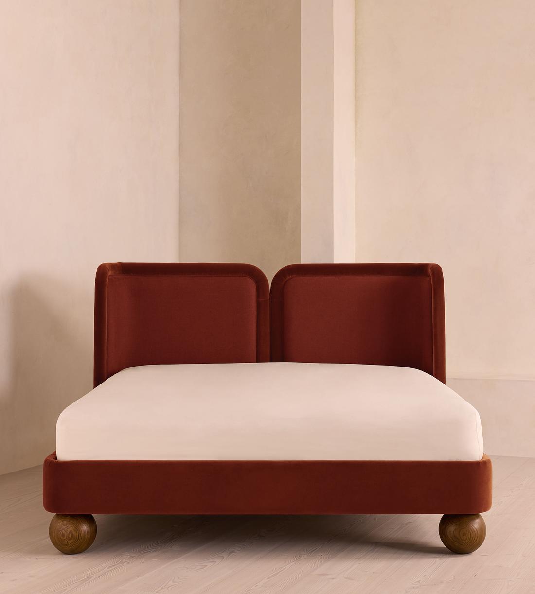 Willem Bed - King - Velvet & Linen - Rust - US - Listing - Image 2
