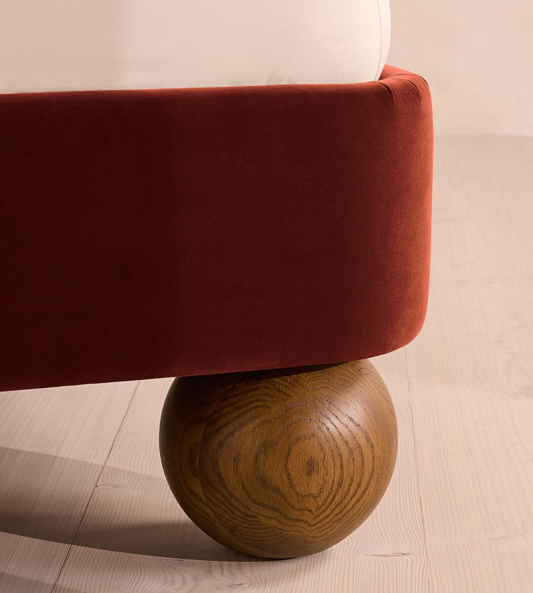 Willem Bed - King - Velvet & Linen - Rust - US - Images - Image 5