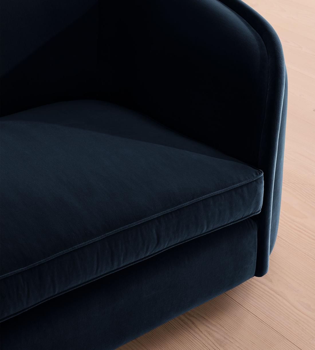 Conall Three Seater Sofa - Velvet - Royal Blue - Images - Image 5
