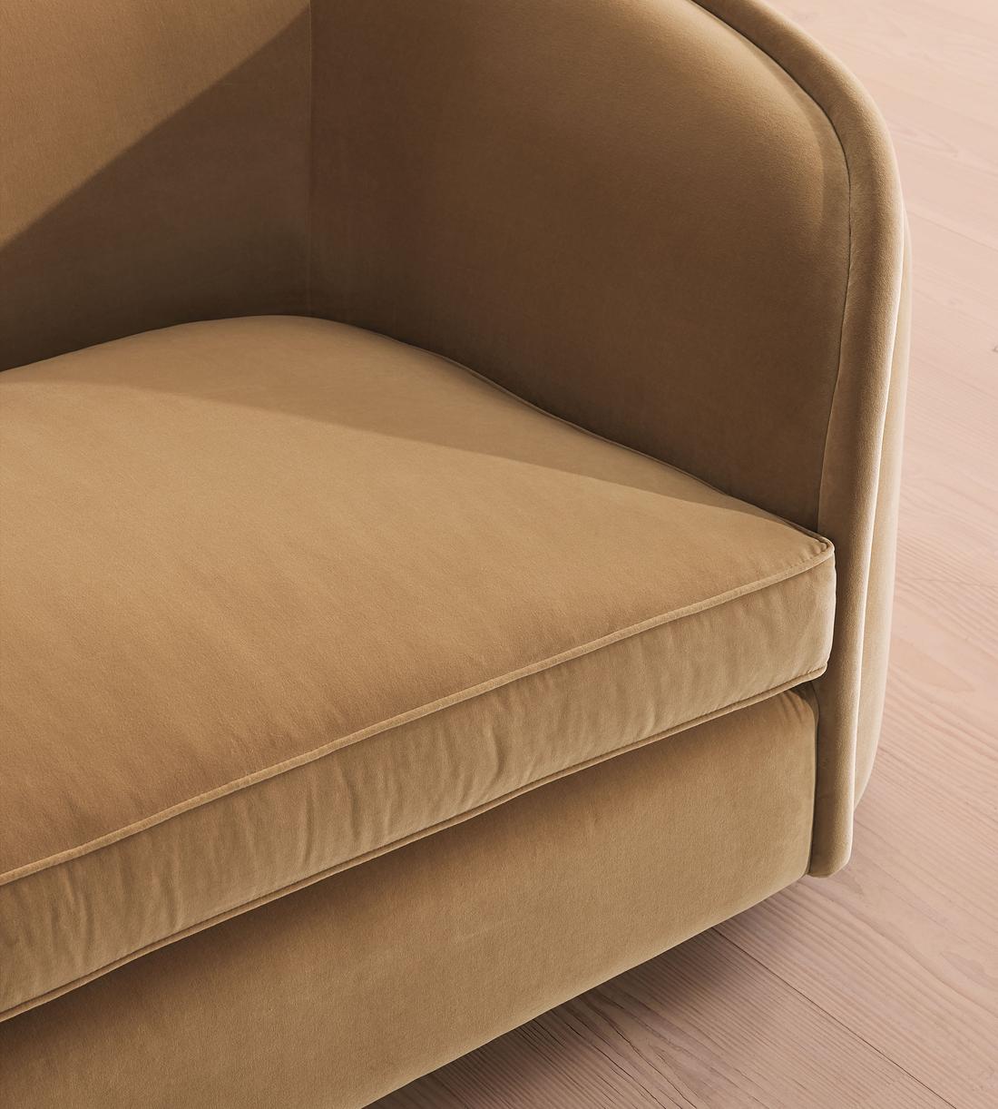 Conall Three Seater Sofa - Velvet - Camel - US - Images - Image 5