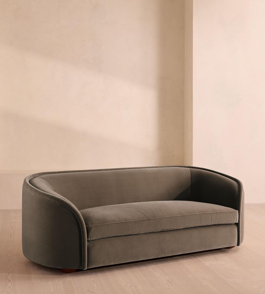 Conall Three Seater Sofa - Velvet - Taupe - US - Listing - Image 1
