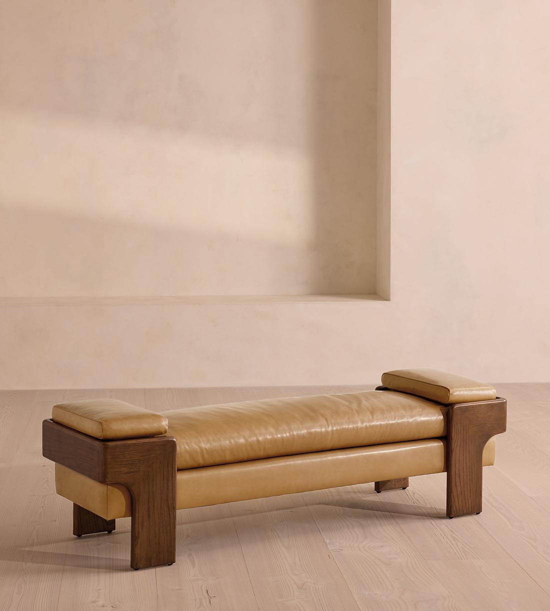 Marcia Bench - Leather - Honey - US - Listing - Image 1
