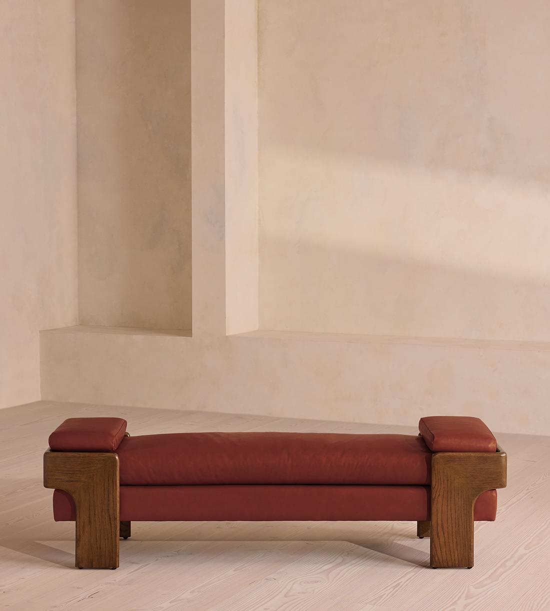Marcia Bench - Leather - Sangria - Listing - Image 2
