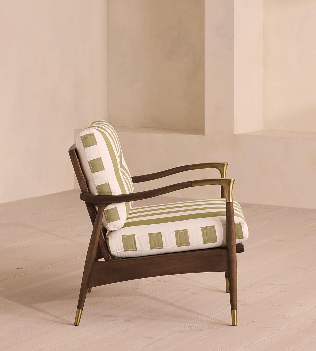 Theodore Outdoor Armchair - Babington House Stripe - Images - Image 4
