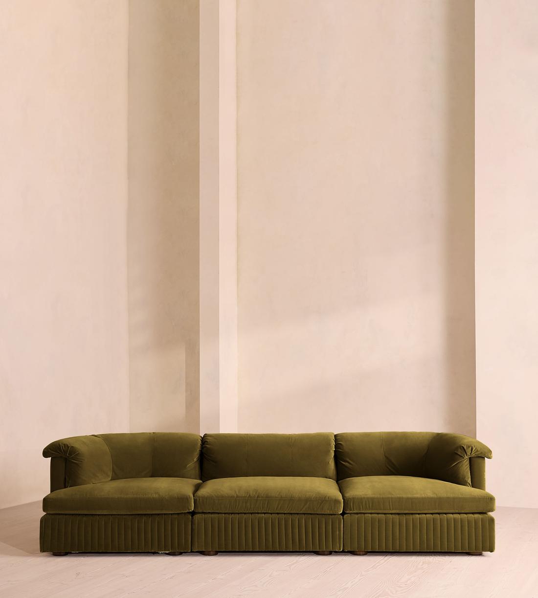 Oona Modular Sofa - Four Seater - Velvet Olive UK - Listing - Image 2