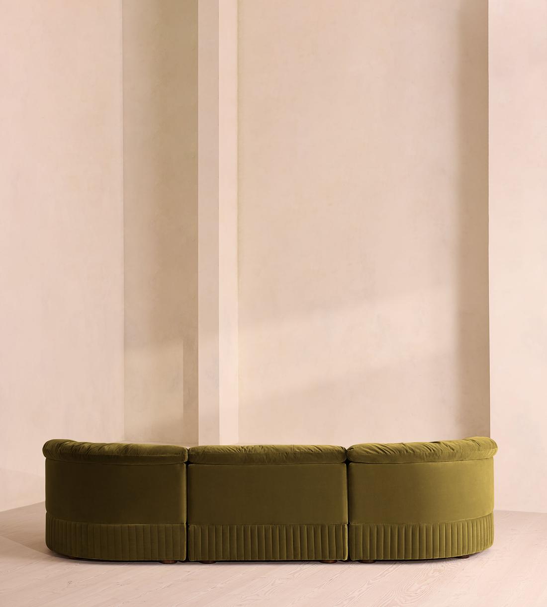 Oona Modular Sofa - Four Seater - Velvet Olive UK - Images - Image 4