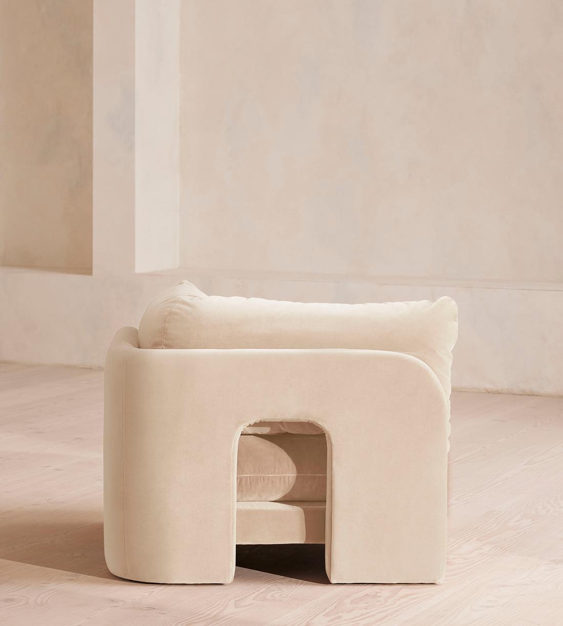Odell Deeper Sit Sectional Sofa - Armless Module - Porcelain Velvet - US - Image 7