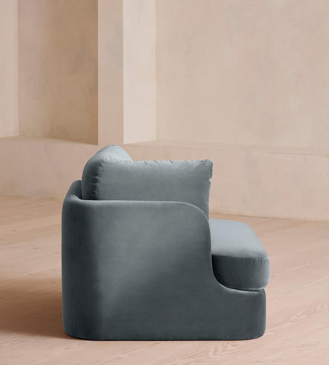 Odell Deeper Sit Sectional Sofa - Corner Module - Grey Blue Velvet - US - Image 8