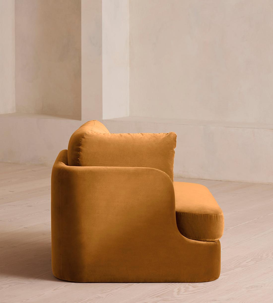Odell Deeper Sit Sectional Sofa - Armless Module - Mustard Velvet - US - Image 8