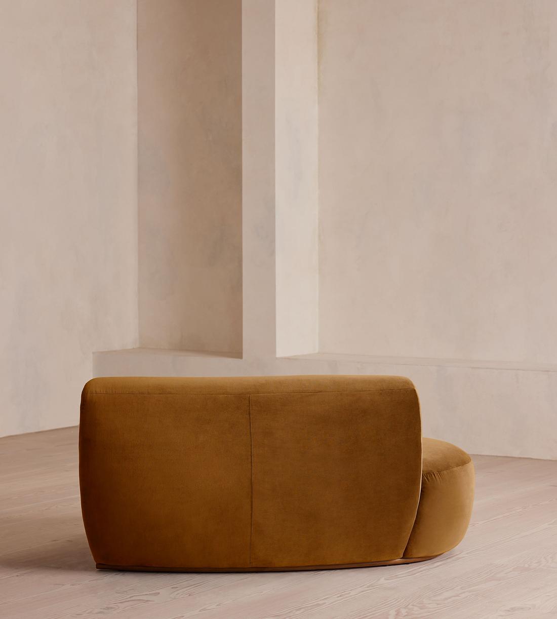 Aline Serpentine Sectional Sofa - Left Section - Mustard Velvet - US - Image 4