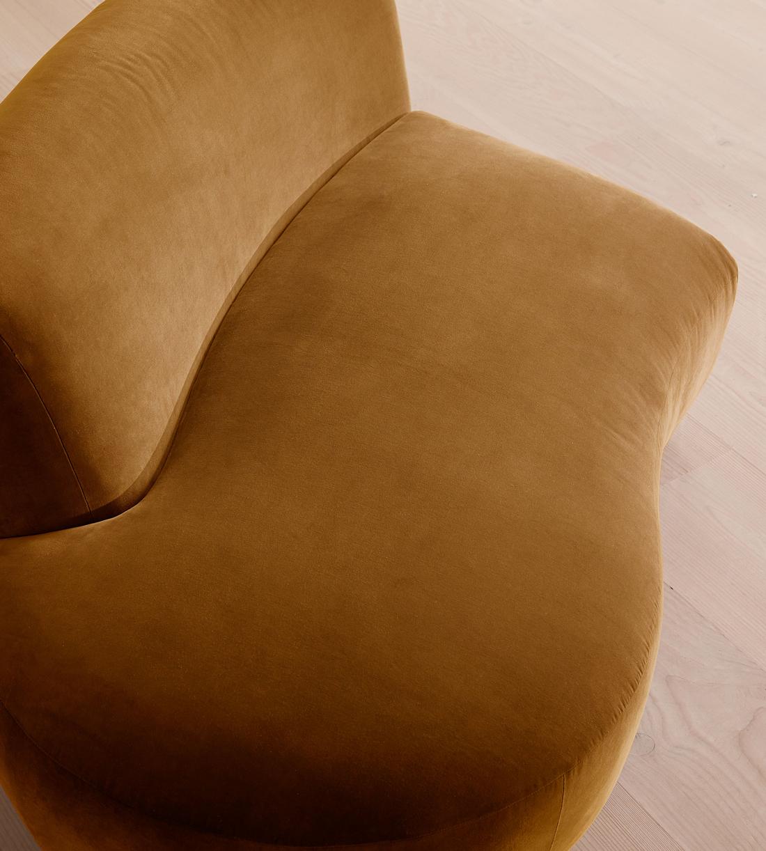 Aline Serpentine Sectional Sofa - Left Section - Mustard Velvet - US - Image 5