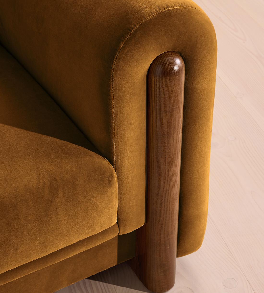 Farrell Three Seater Sofa - Velvet - Mustard - US - Images - Image 5