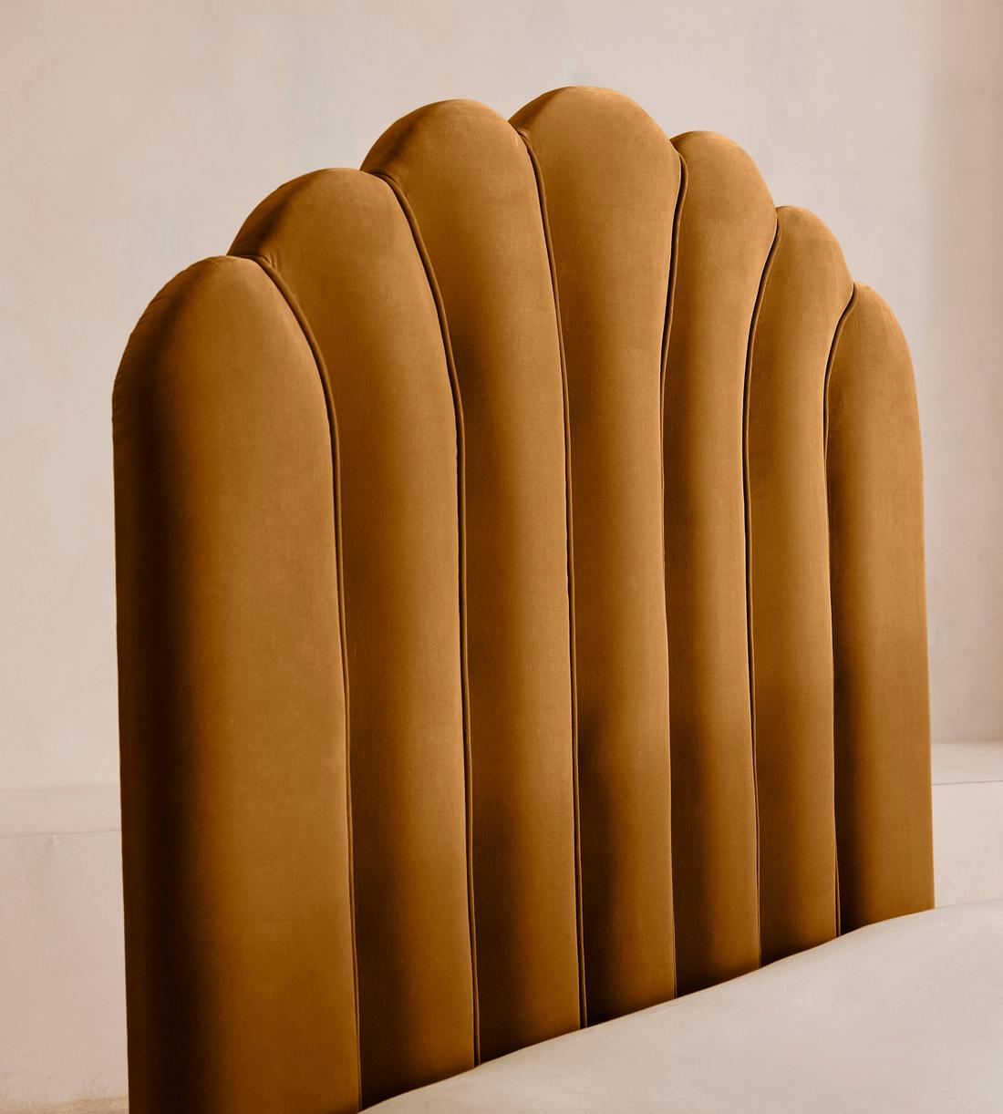 Manette Bed - Double - Velvet - Mustard - Images - Image 4