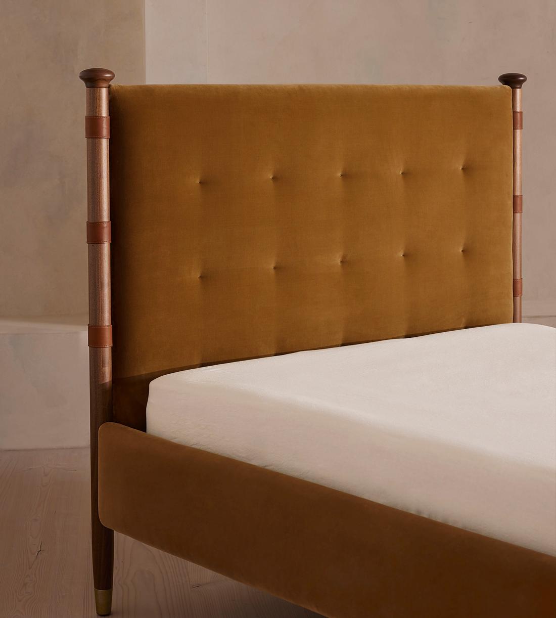 Paolo Bed - Full - Velvet - Mustard - US - Images - Image 4