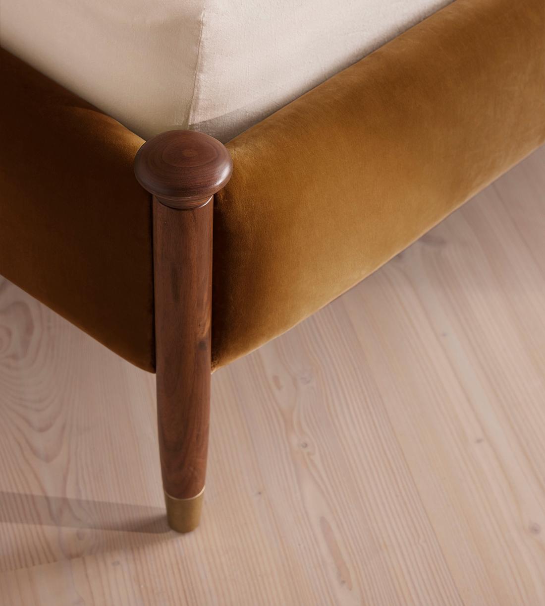 Paolo Bed - Full - Velvet - Mustard - US - Images - Image 6
