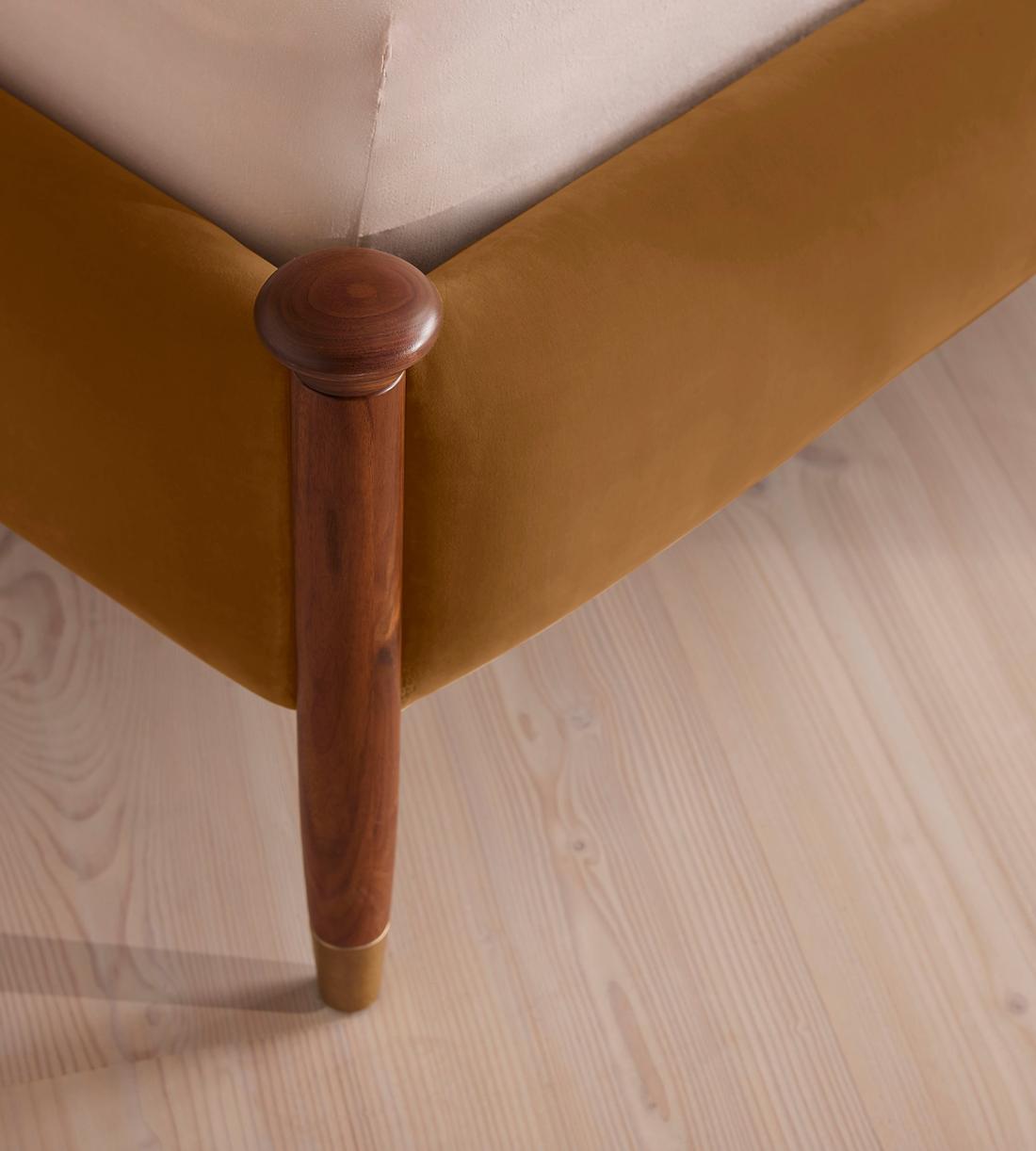 Paolo Bed - Double - Velvet - Mustard - Images - Image 6