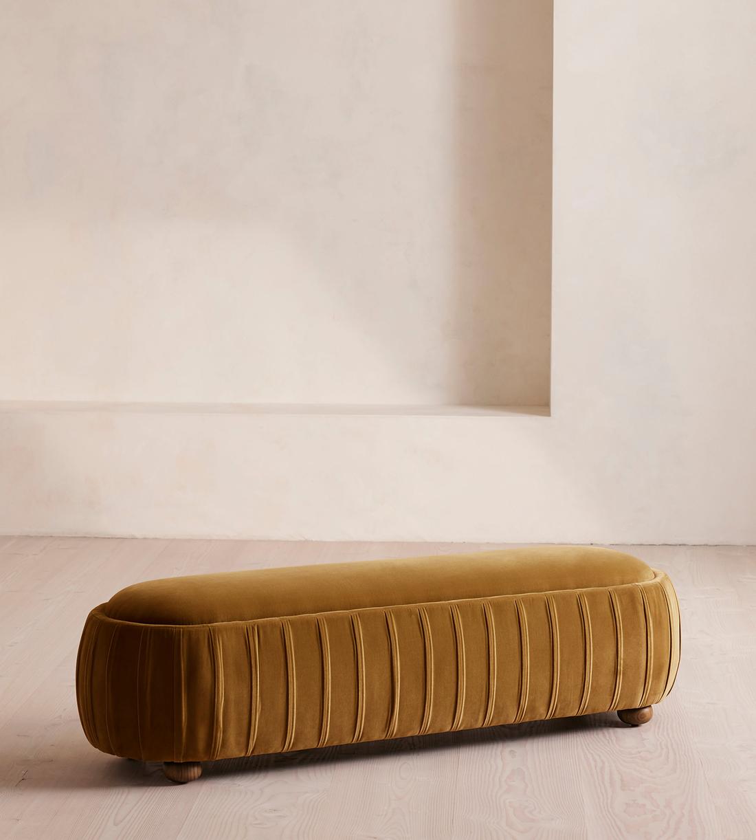 Vivienne Bench - Velvet - Mustard - US - Listing - Image 1