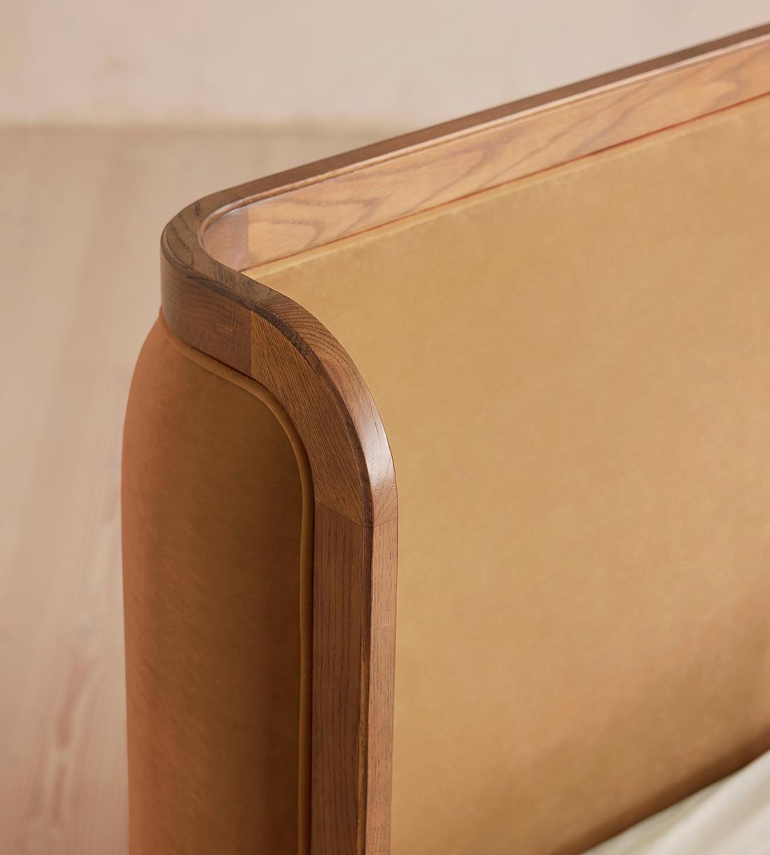 Belsa Bed - Light Oak - King - Velvet - Camel - US - Images - Image 4