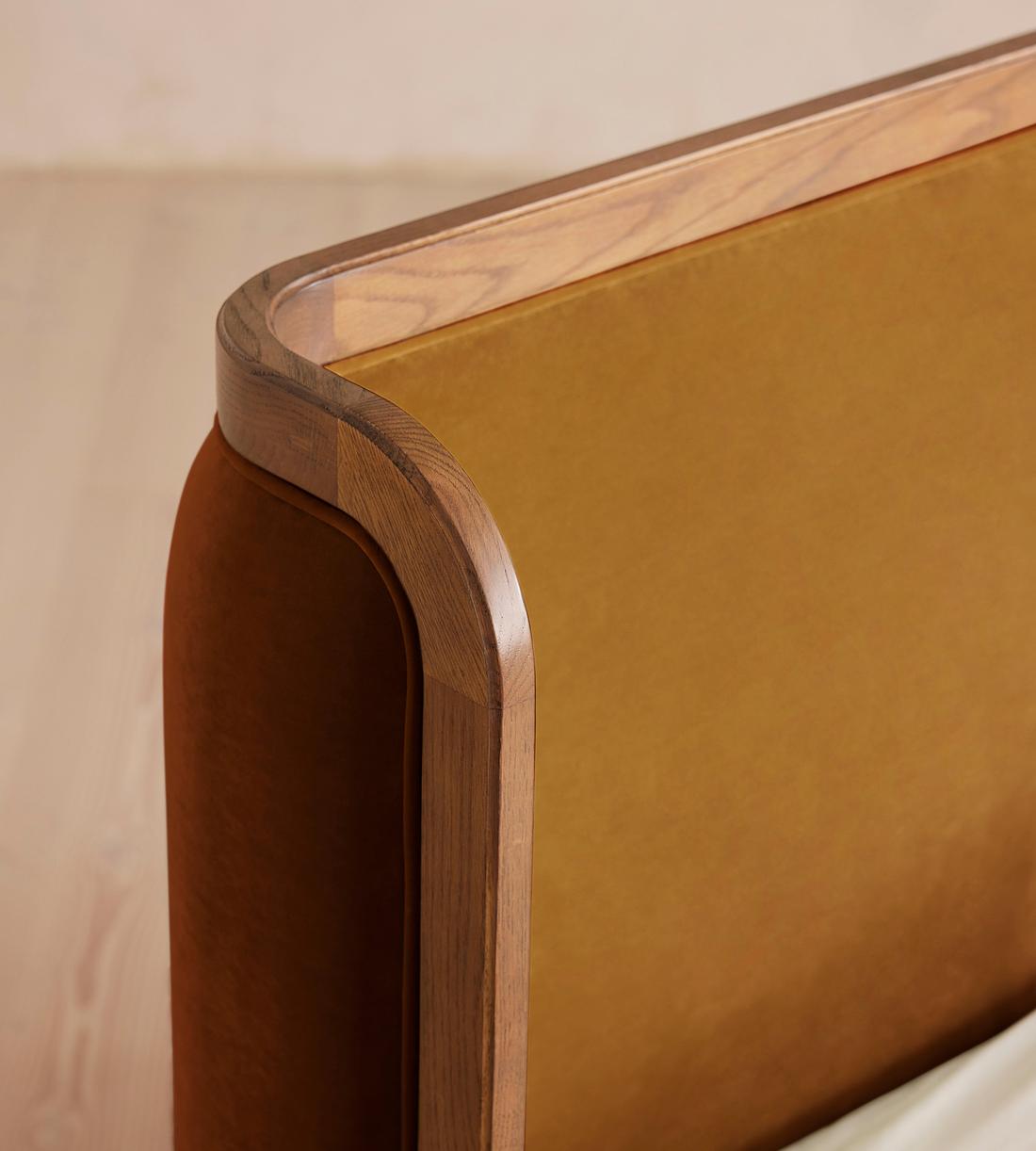 Belsa Bed - Light Oak - Superking - Velvet - Mustard - Images - Image 4