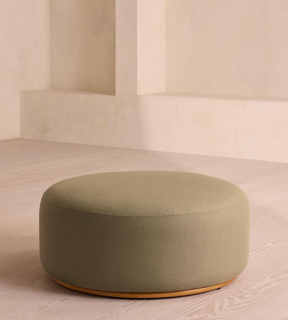 Aline Ottoman - Linen - Sage - UK - Listing - Image 1