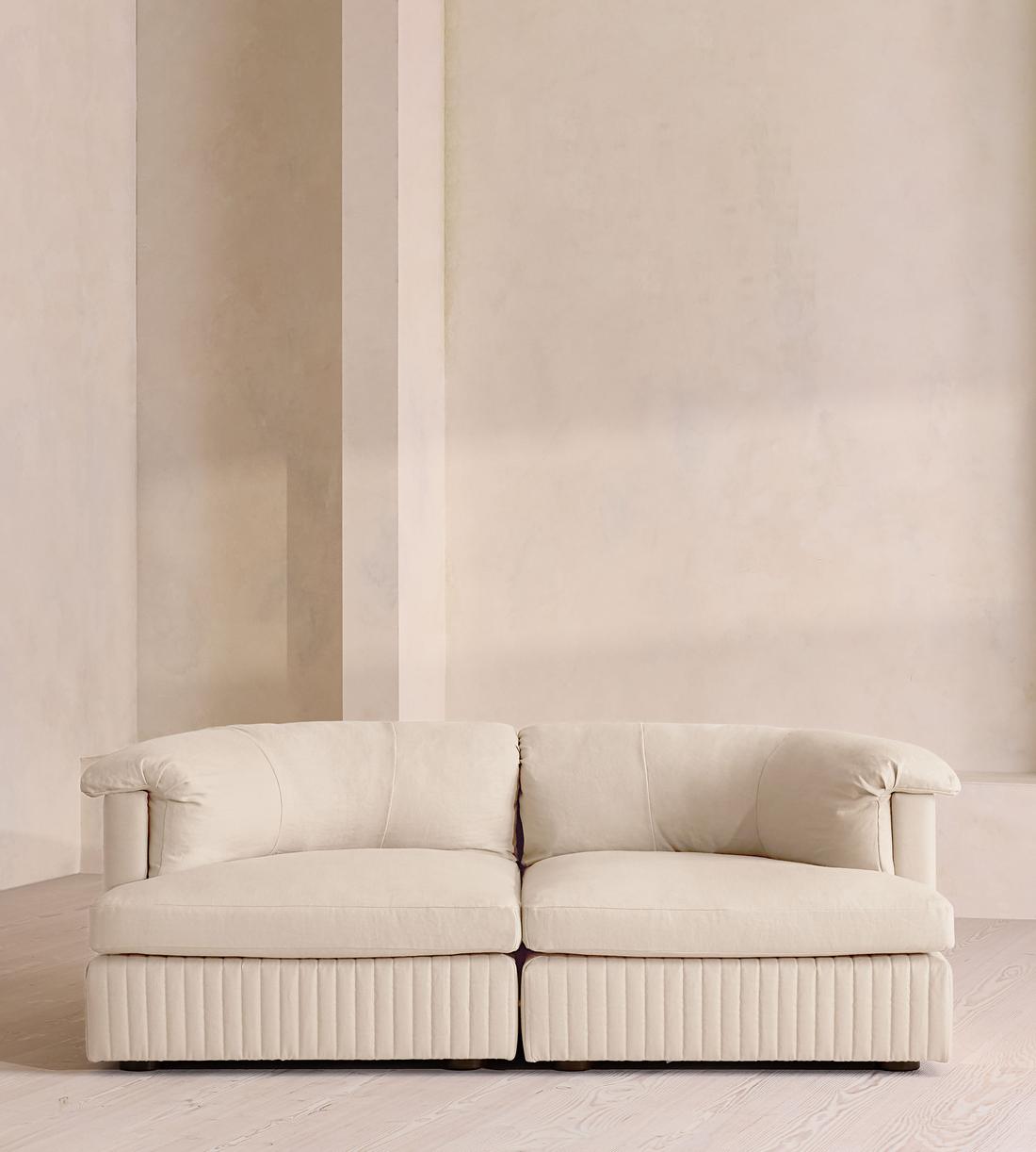 Oona Modular Sofa - Three Seater - Linen - Bisque - UK - Listing - Image 1