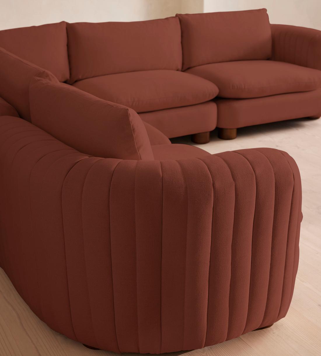 Vivienne Deeper Sit Sectional Sofa - Corner Sofa - Linen - Sienna - US - Images - Image 4