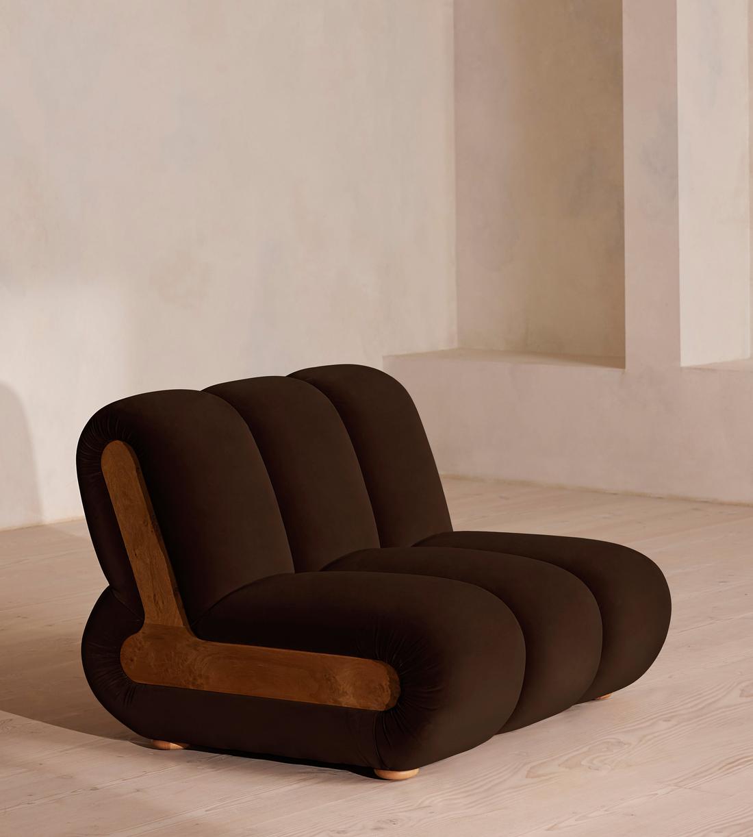 Noelle Modular Sofa - Straight Module - Velvet Chocolate Brown - Image 2
