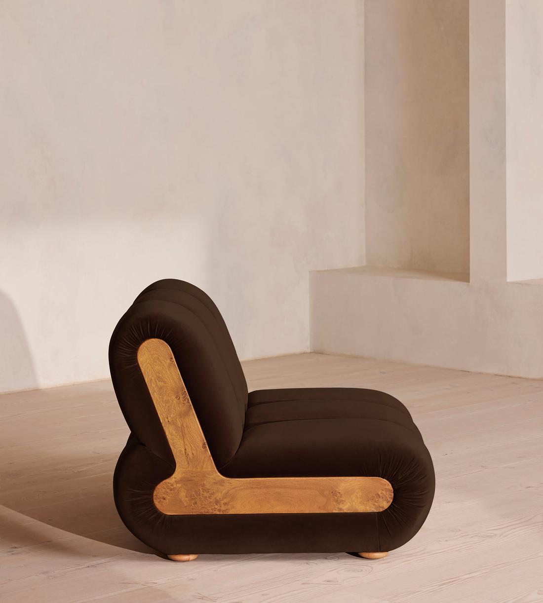 Noelle Modular Sofa - Straight Module - Velvet Chocolate Brown - Image 3