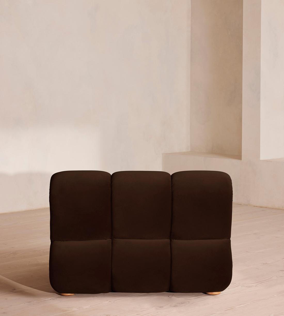 Noelle Modular Sofa - Straight Module - Velvet Chocolate Brown - Image 4