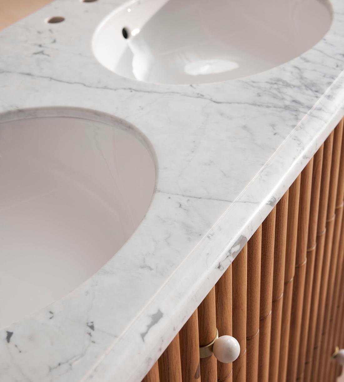 Carlisle Double Vanity - Carrara Marble - Images - Image 5