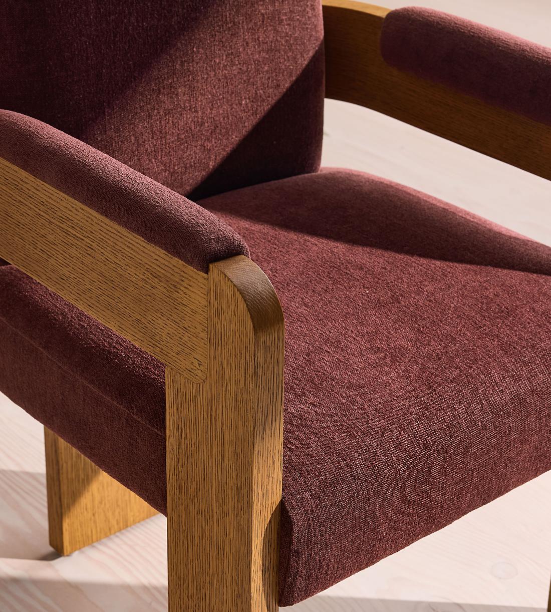 Emerson Dining Chair - Linen Chenille - Bordeaux - UK - Images - Image 9
