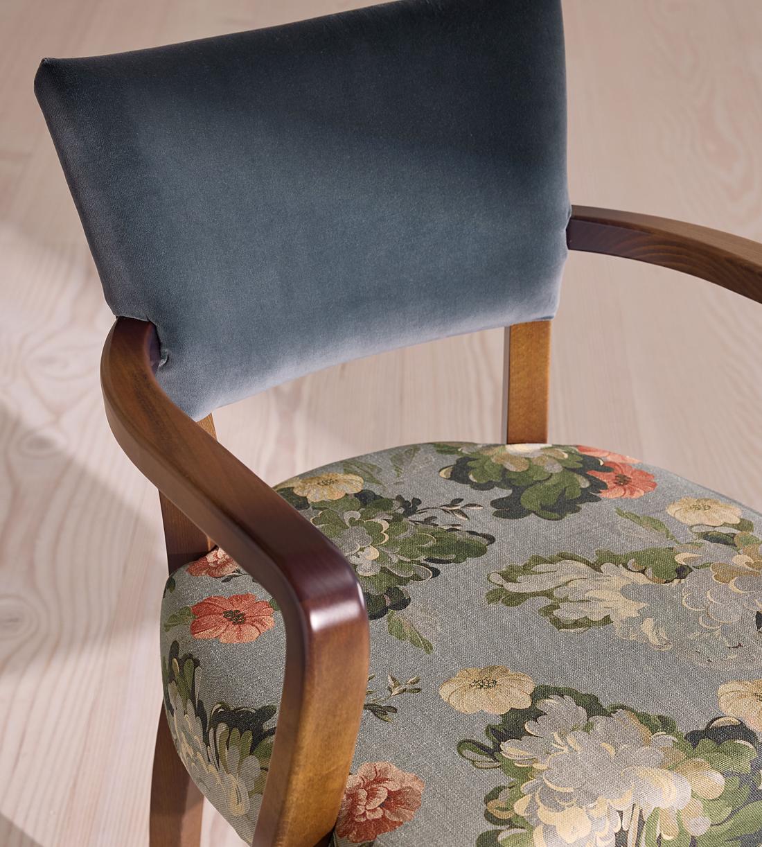 Molina Dining Armchair - Skylar Print - Grey Blue Velvet - US - Images - Image 5