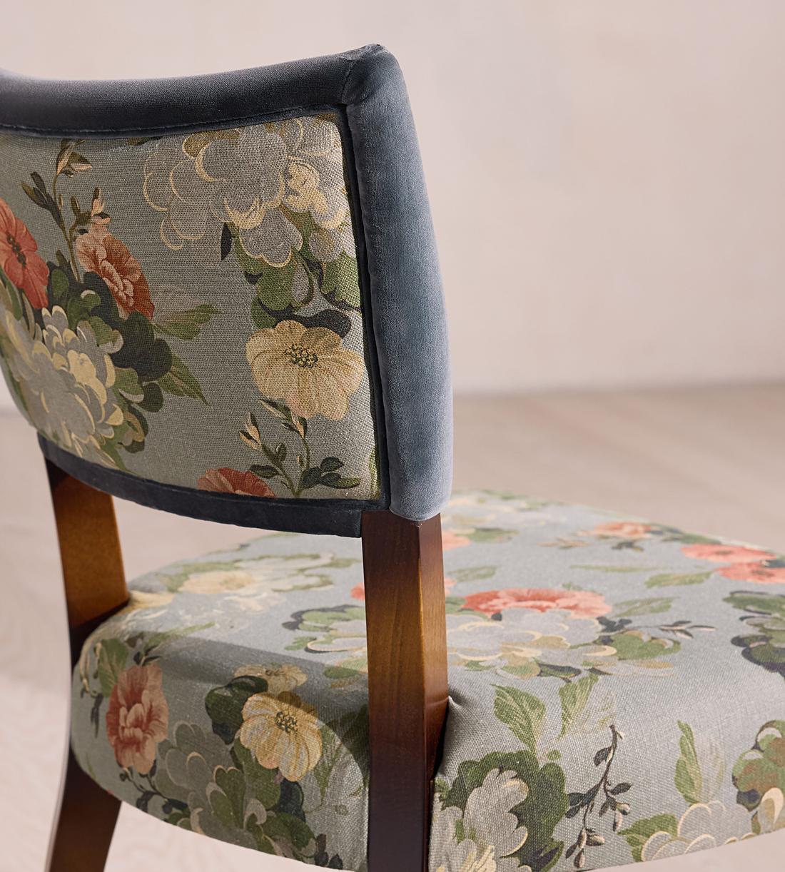 Pair of Molina Dining Chairs - Skylar Print - Velvet Grey Blue - US - Images - Image 5
