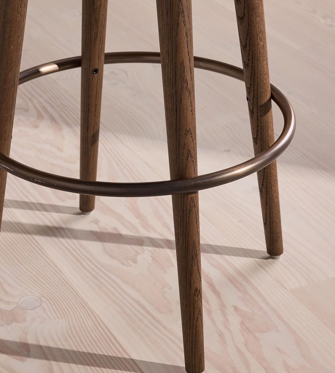 Calvert Barstool - Sangria Leather & Bordeaux Linen Chenille - UK - Images - Image 5