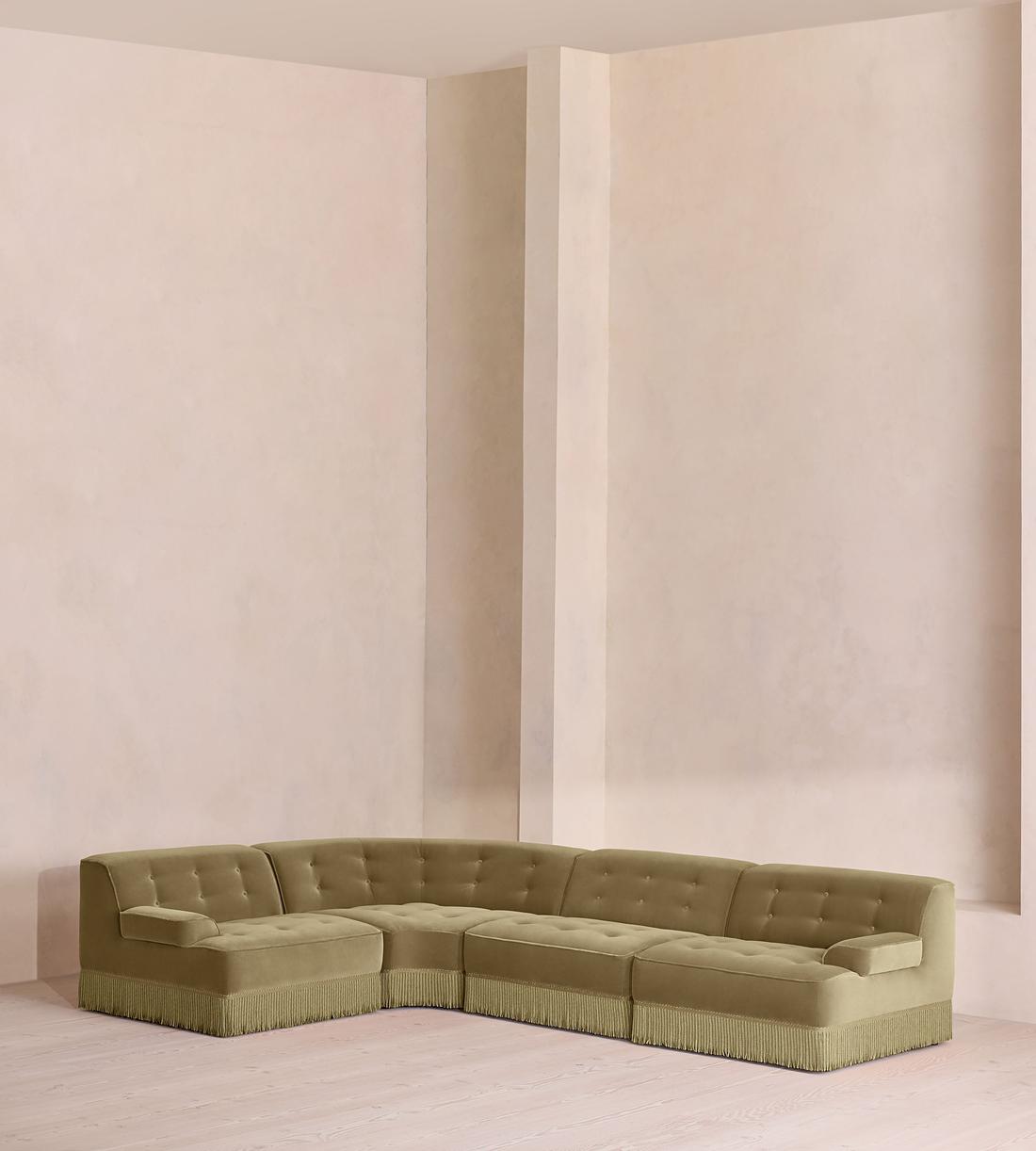 Elowen Sectional Sofa - L-Shape Sofa - Velvet - Lichen US - Listing - Image 2