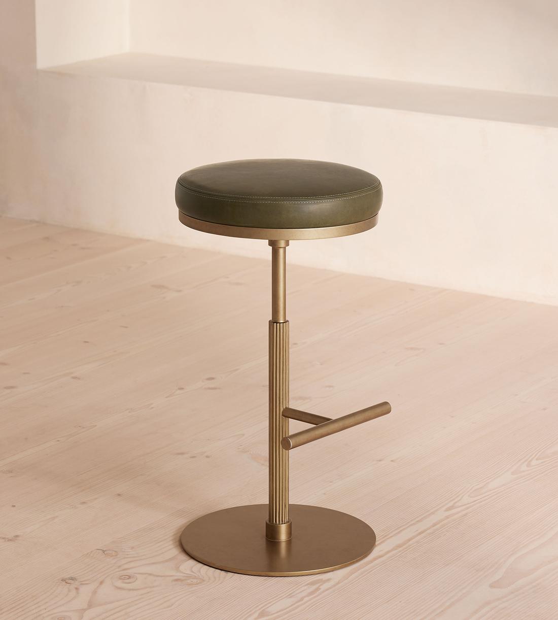 Wardell Barstool - Leather - Moss - Listing - Image 1