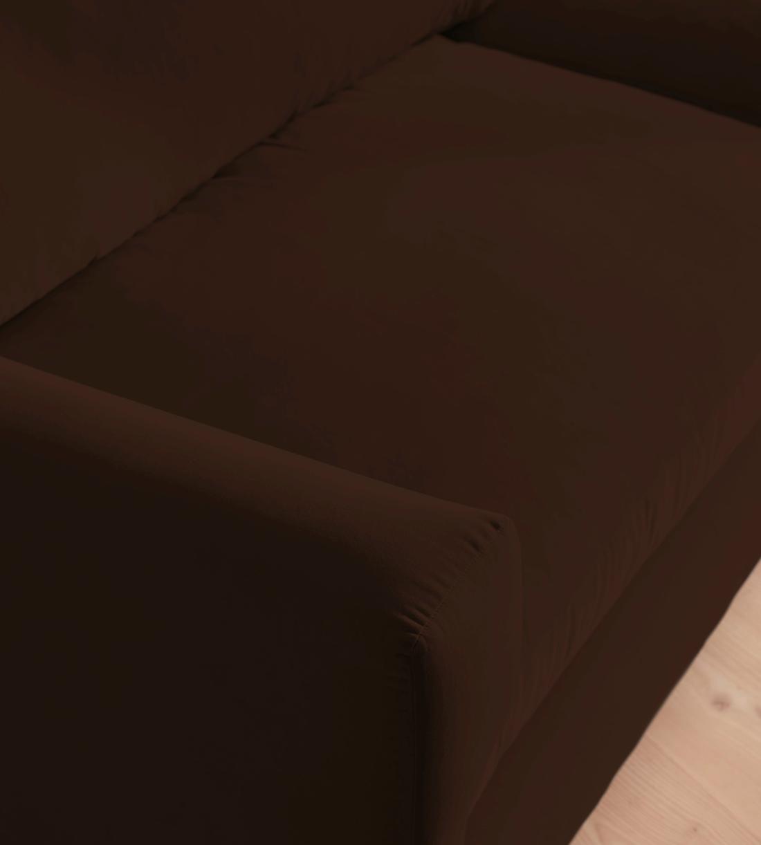Mossley Four Seater Sofa - Velvet - Chocolate Brown - Images - Image 5