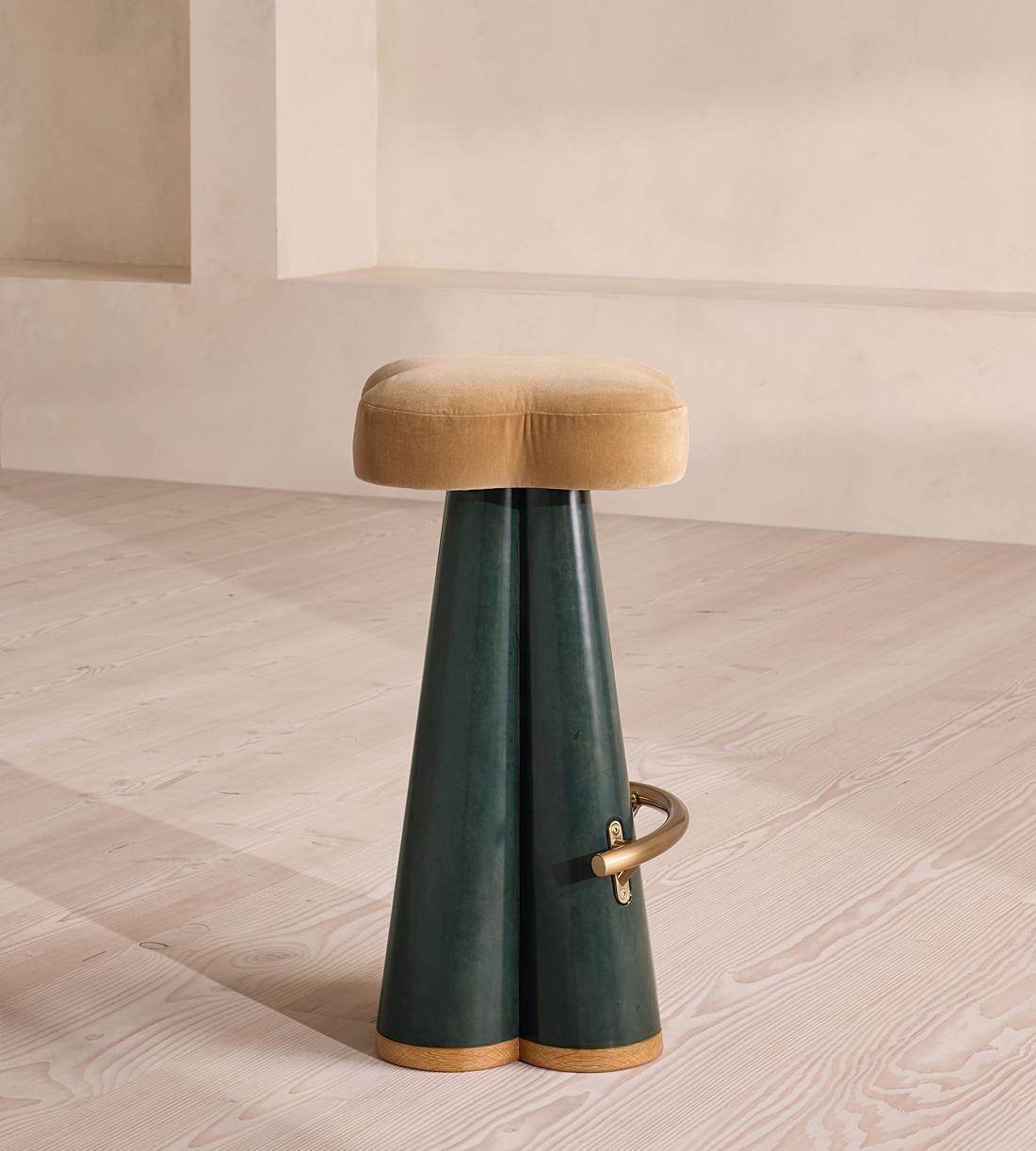 Albany Barstool - Velvet - Camel - UK - Images - Image 3