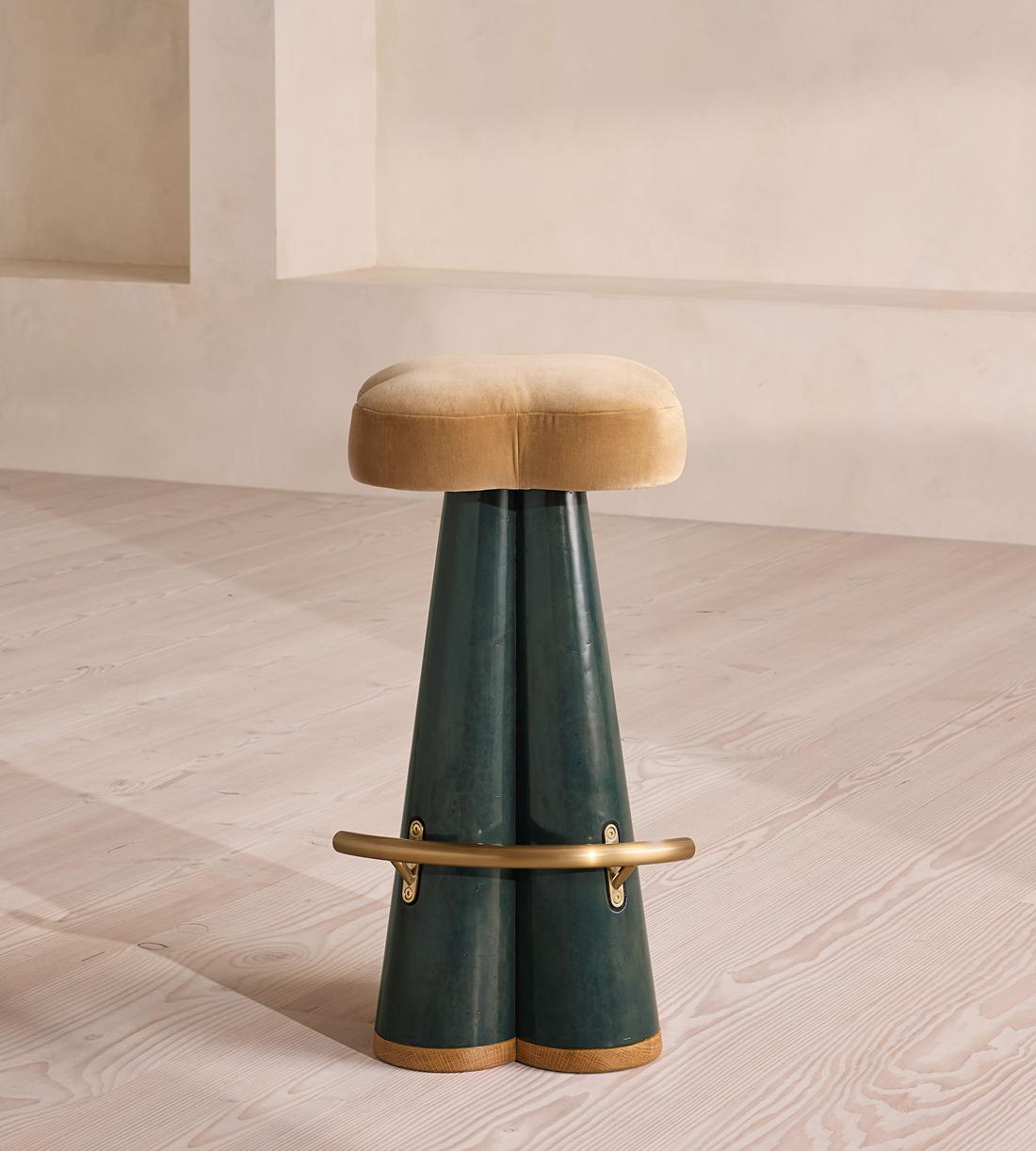 Albany Barstool - Velvet - Camel - US - Listing - Image 2
