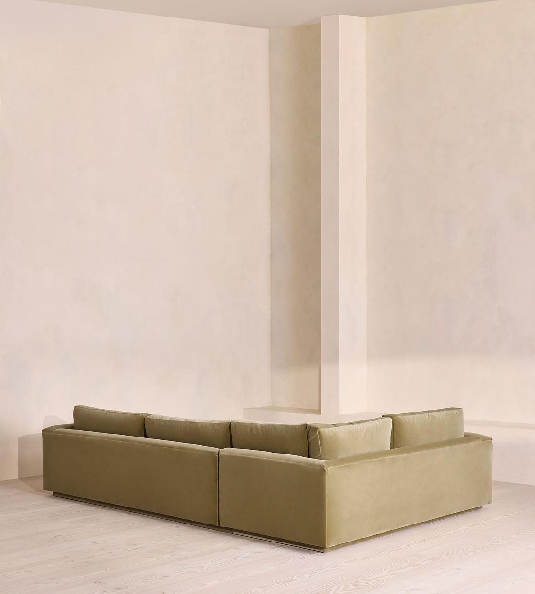 Mossley Left L-Shape Sofa - Velvet - Lichen - UK - Images - Image 3