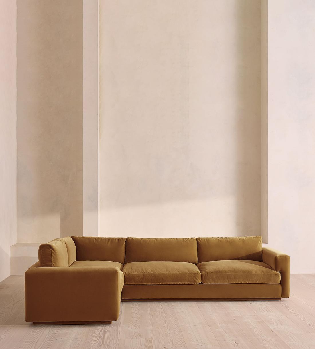 Mossley Left L-Shape Sofa - Velvet - Mustard - UK - Listing - Image 2