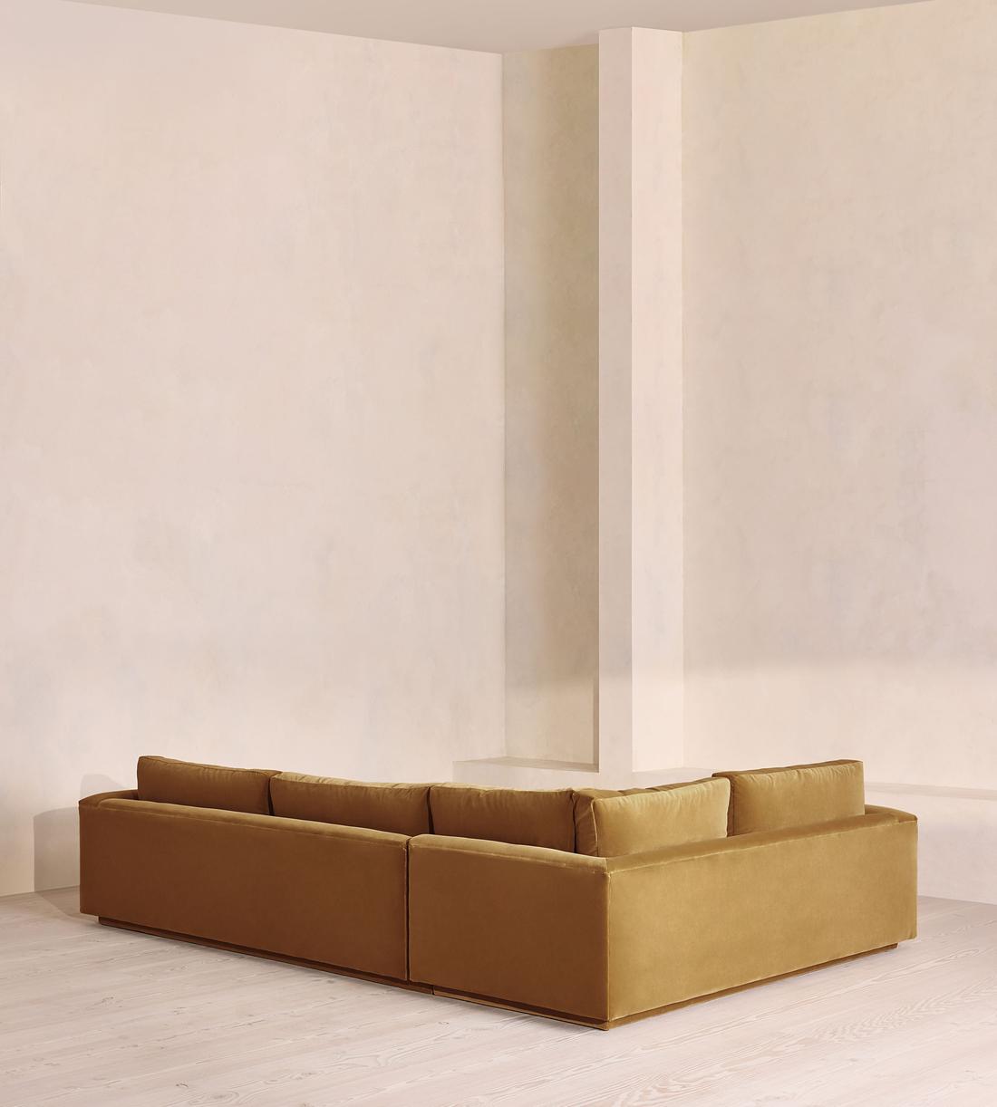 Mossley Left L-Shape Sofa - Velvet - Mustard - UK - Images - Image 3
