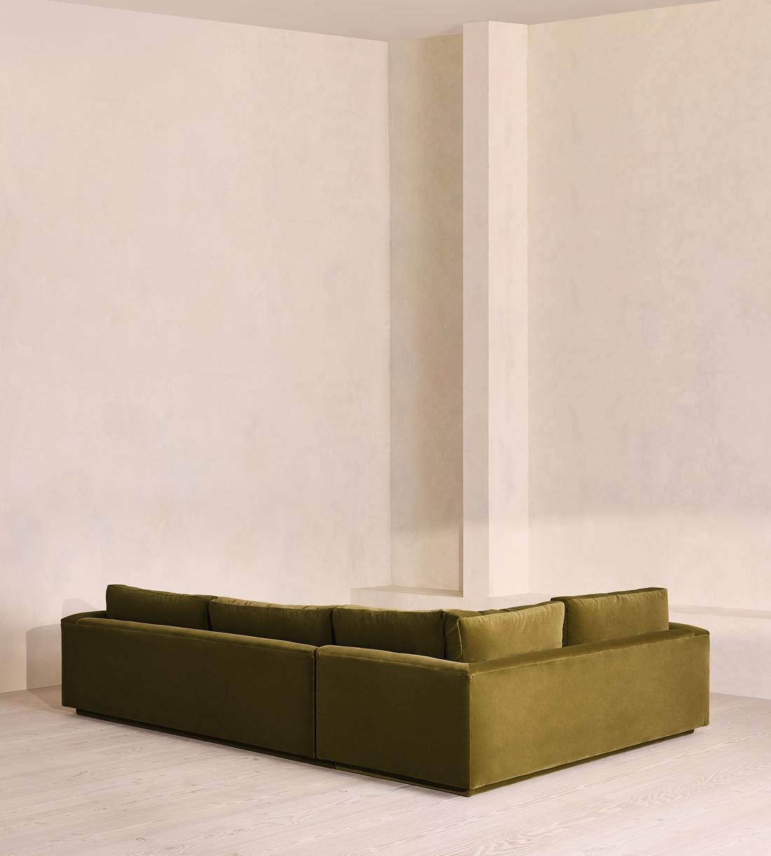 Mossley Left L-Shape Sofa - Velvet - Olive - UK - Images - Image 3