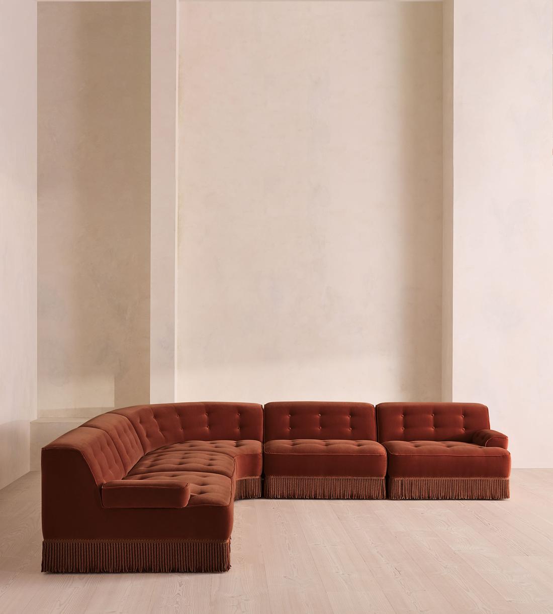 Elowen Modular Sofa - Corner Sofa - Velvet - Rust US - Listing - Image 2