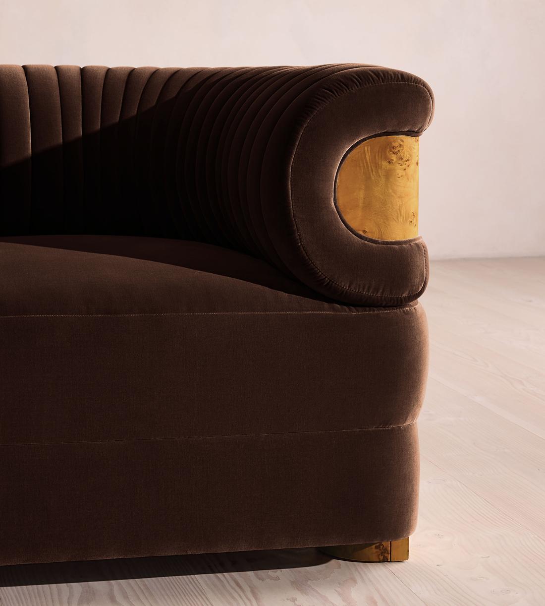 Caleb Armchair - Dark Burl - Velvet - Chocolate - US - Images - Image 5