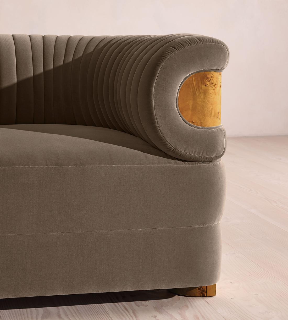 Caleb Armchair - Dark Burl - Velvet - Taupe - US - Images - Image 5