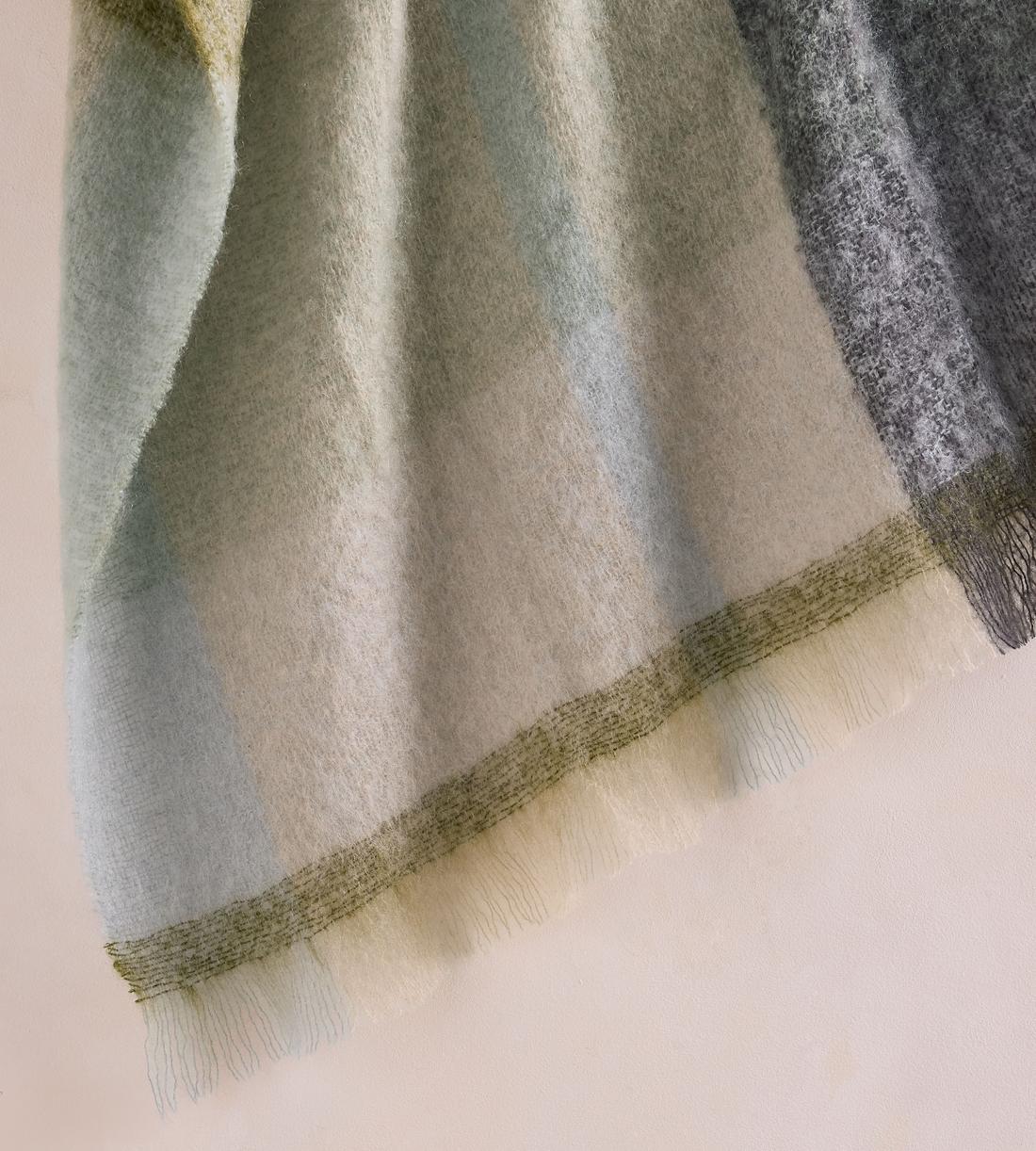 Curtis Mohair Check Throw - Multi - Images - Image 5