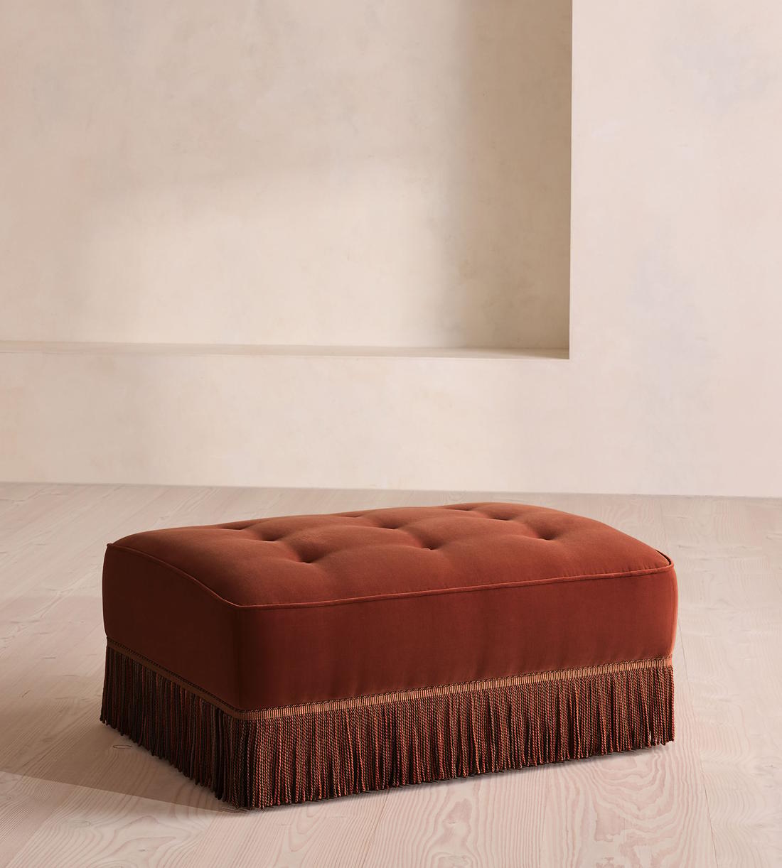 Elowen Ottoman - Velvet - Rust - UK - Listing - Image 1