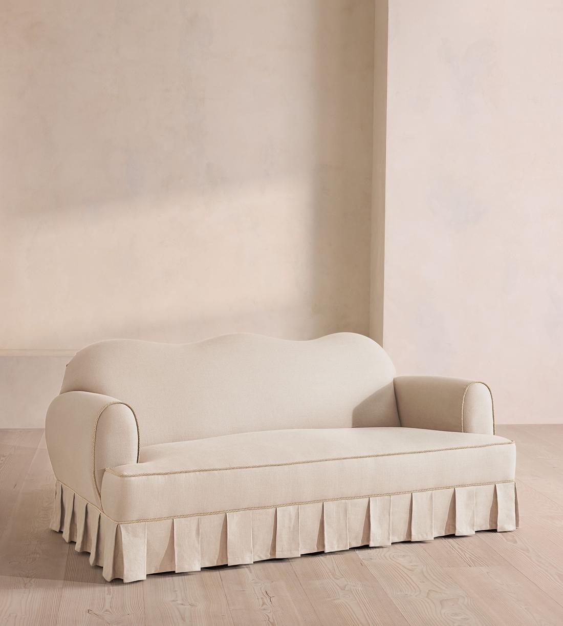 Madelyn Three Seater Sofa - Linen - Bisque - UK - Listing - Image 1